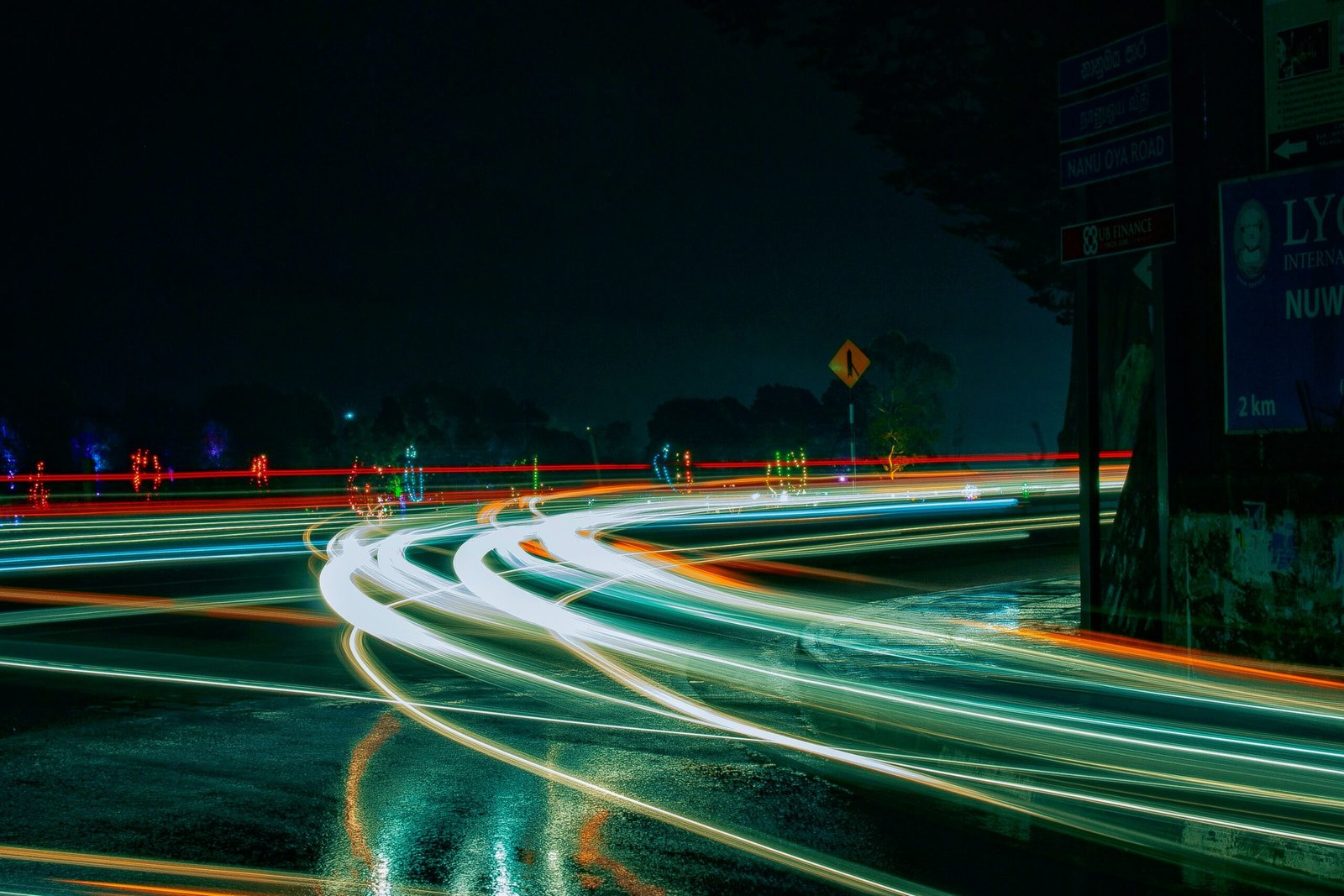 time lapse of cars on night time